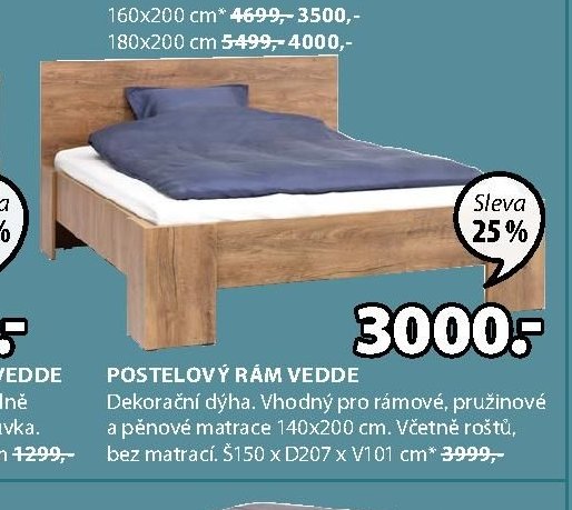 Postelový rám VEDDE