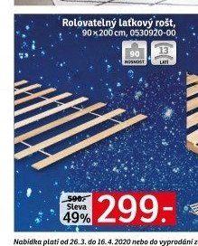 Rolovatelný laťkový rošt 90x200 cm