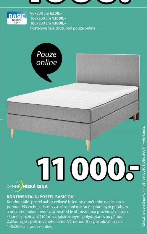 KONTINENTÁLNÍ POSTEL BASIC C10