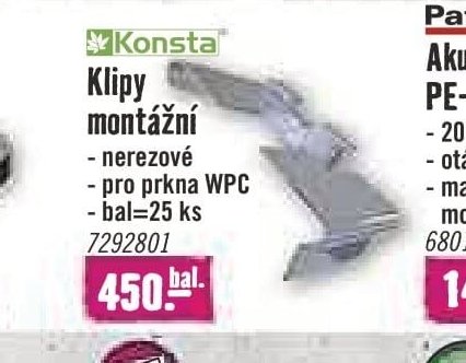 Klipy montážní