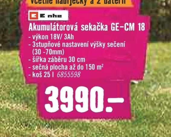 Akumulátorová sekačka GE-CM 18