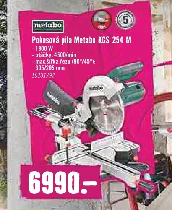 Pokosová pila Metabo KGS 254 M