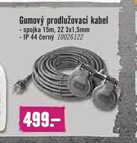 Gumový prodlužovací kabel