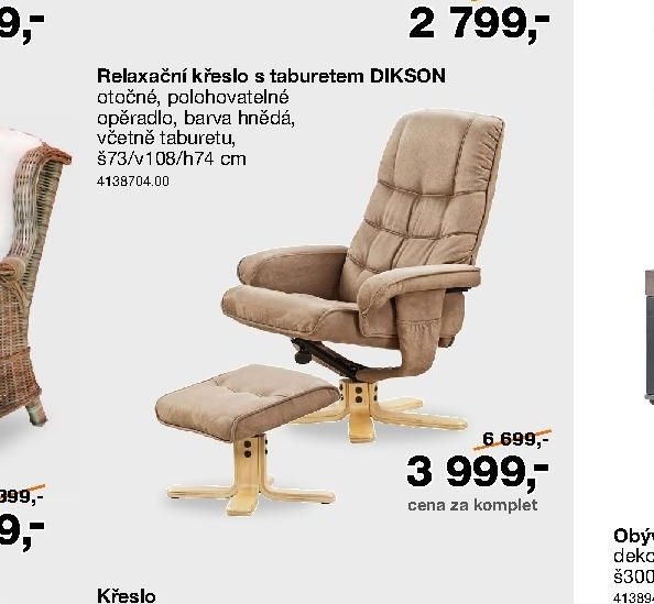 Relaxační křeslo s taburetem DIKSON