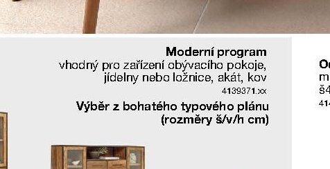 Moderní program (stůl a židle)