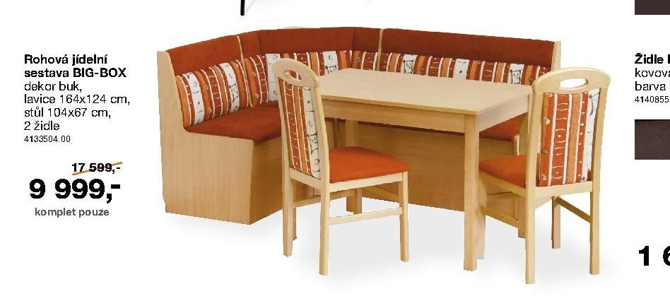 Rohová jídelní sestava BIG-BOX