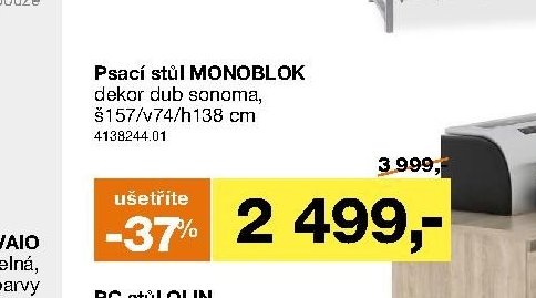 Psací stůl MONOBLOK