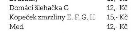 Kopeček zmrzliny E, F, G, H