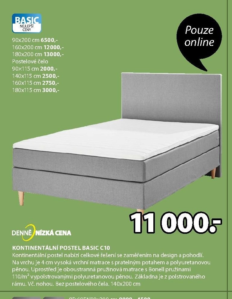 Kontinentální postel BASIC C10