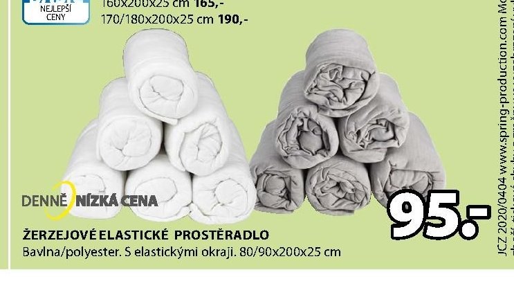 Žerzejové elastické prostěradlo