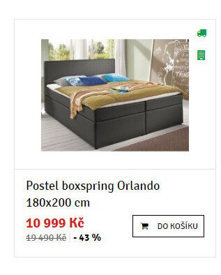 Postel boxspring Orlando 180x200 cm