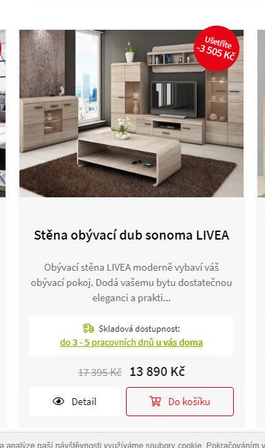 Stěna obývací dub sonoma LIVEA