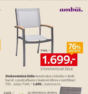 Stohovatelná židle
