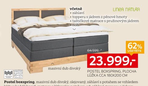 Postel boxspring, plocha lůžka cca 180x200 cm