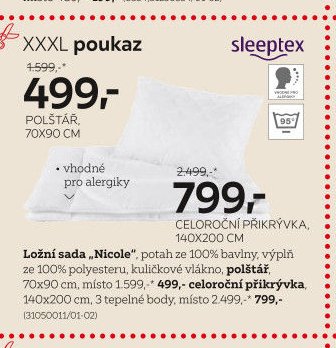 Ložní sada „Nicole“, polštář, celoroční přikrývka