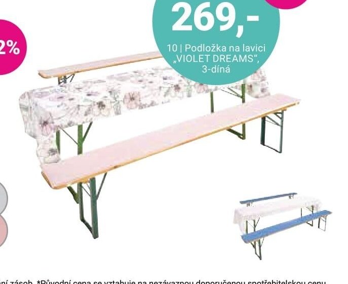 Podložka na lavici VIOLET DREAMS