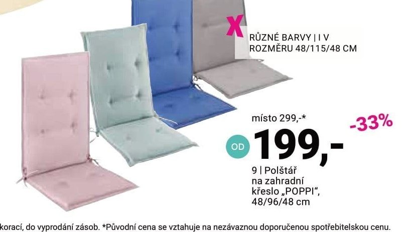 Polštář na zahradní křeslo POPPI