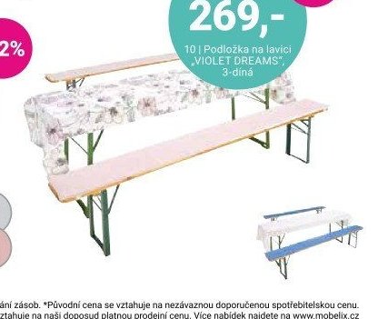 Podložka na lavici VIOLET DREAMS