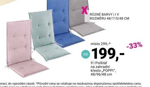 Polštář na zahradní křeslo POPPI