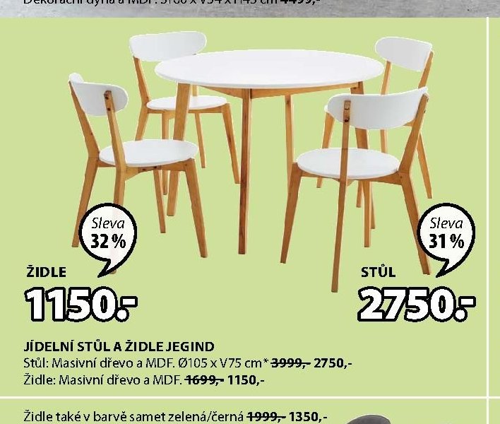 JÍDELNÍ STŮL A ŽIDLE JEGIND