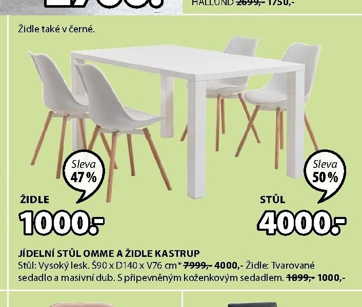 JÍDELNÍ STŮL OMME A ŽIDLE KASTRUP