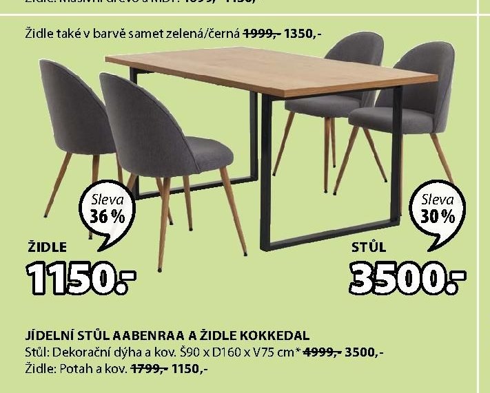 JÍDELNÍ STŮL AABENRAA A ŽIDLE KOKKEDAL