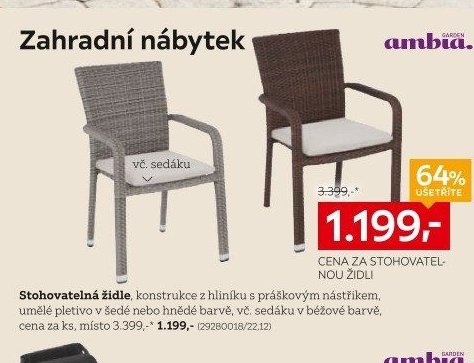 Stohovatelná židle