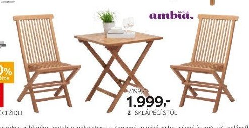 Balkónová sestava (sklápěcí židle a sklápěcí stůl)