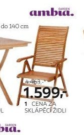 1 Cena za sklápěcí židli