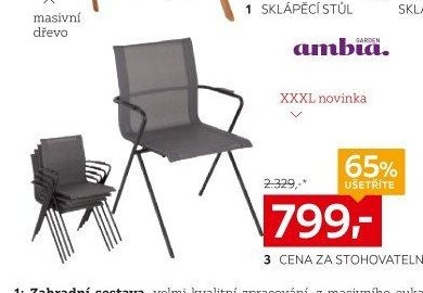 3 Cena za stohovatelnou židli