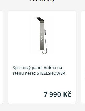 Sprchový panel Anima na stěnu nerez STEELSHOWER