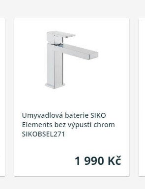Umyvadlová baterie SIKO Elements bez výpusti chrom SIKOBSEL271