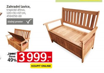 Zahradní lavice, tropické dřevo