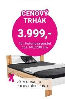 Futonová postel cca 140/200 cm
