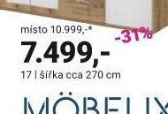 Šatní skříň šířka cca 270 cm
