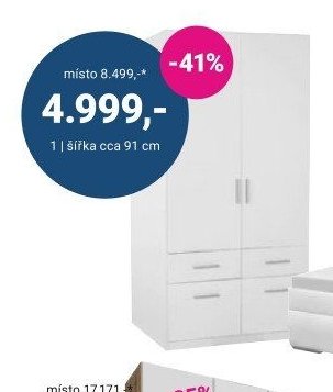 Šatní skříň, šířka cca 91 cm