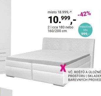 Čalouněná postel, plocha lůžka 160/200 cm