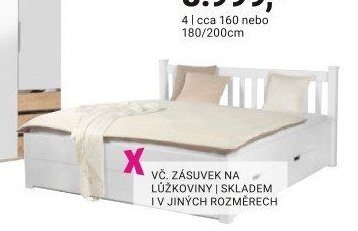 Postel, plocha lůžka 160/200 cm