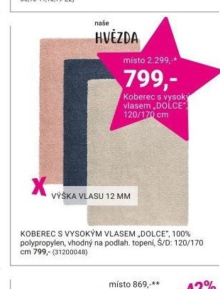 Koberec s vysokým vlasem „DOLCE“