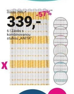 Závěs s kombinovanou stuhou ANITA