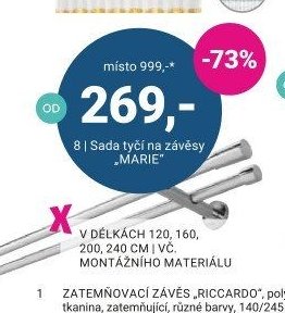 Sada tyčí na závěsy MARIE