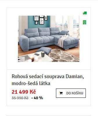 Rohová sedací souprava Damian, modro-šedá látka