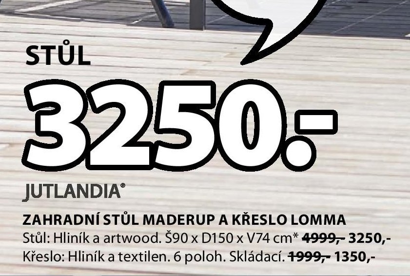 JUTLANDIA STŮL MADERUP A KŘESLO LOMMA