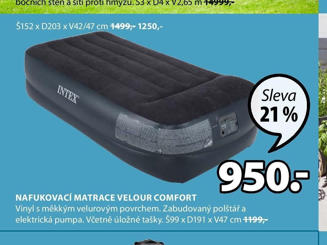 NAFUKOVACÍ MATRACE VELOUR COMFORT
