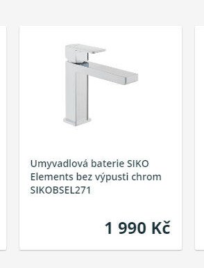 Umyvadlová baterie SIKO Elements bez výpusti chrom SIKOBSEL271