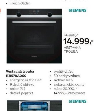 Vestavná trouba HB578A0S0