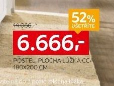 Postel, plocha lůžka cca 180x200 cm