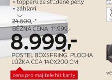 Postel boxspring, plocha lůžka cca 140x200 cm