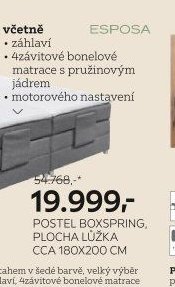 Postel boxspring, plocha lůžka cca 180x200 cm