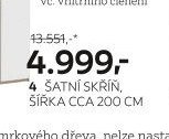 4 ŠATNÍ SKŘÍŇ, ŠÍŘKA CCA 200 CM